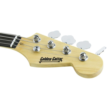 Gitara basowa - kompletny zestaw -Golden Guitar PBGB-40 czarno-niebieska