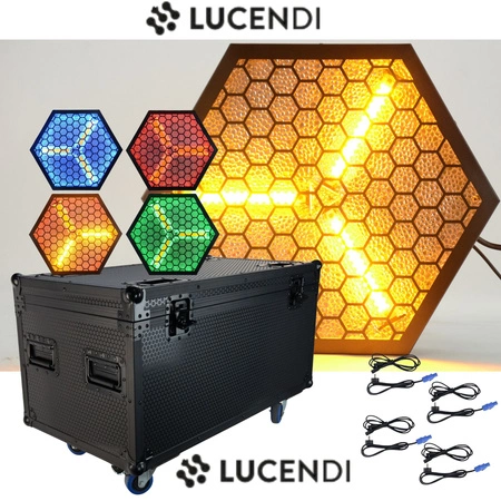 Zestaw: 4x Reflektor retro H1 RGB+W LED DMX + case transportowe