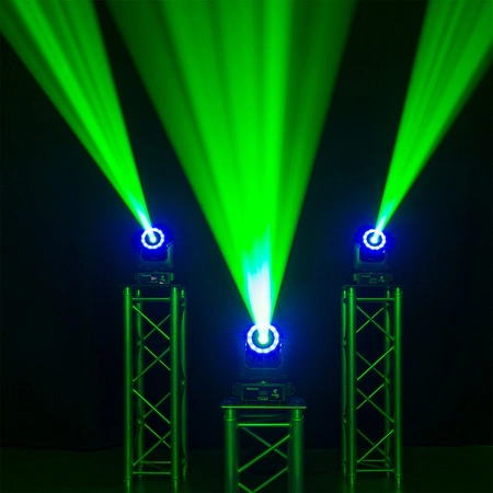 Zestaw: 4x Ruchoma głowa Cobra 100R Spot 100W z pierścieniem Beamz+ 2x case