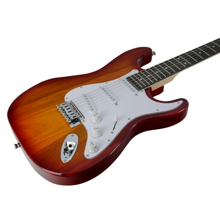 Gitara elektryczna - kompletny zestaw -Golden Guitar STEG-20 wiśniowa Stratocaster