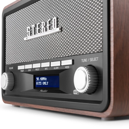 Przenośne radio Audizio Foggia stereo z budzikiem DAB+ FM- 50W - Szary
