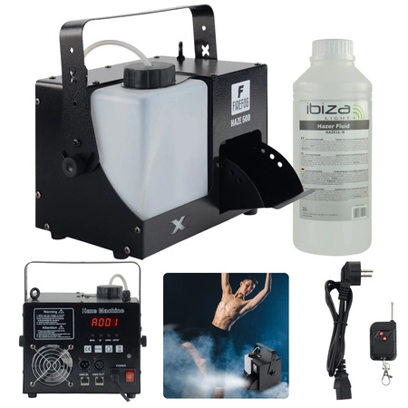 Zestaw: Wytwornica dymu HAZE 500 Firefog+ płyn do dymu Haze1L