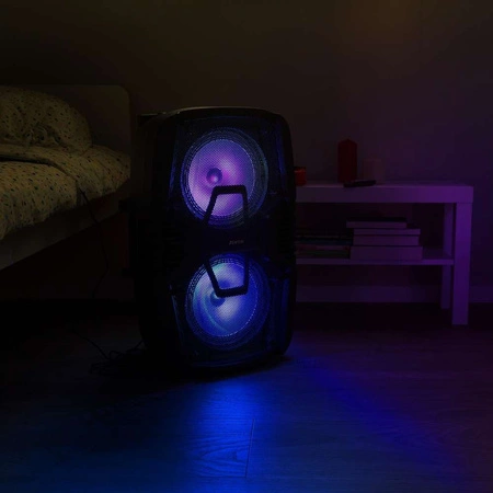 Głośnik mobilny Fenton 2x 10" FT210LED, zestaw karaoke z Bluetooth - 700W