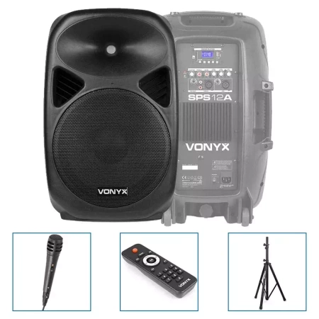 Kolumna aktywna PA 12'' BT USB SPS12A Vonyx+ statyw pilot mikrofon