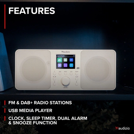 Radio stereo Genua DAB+ BT białe Audizio