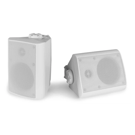 System zewnętrznych białych głośników 2 x 4" BGO40 z 12V wzmacniaczem mobilnym i mikrofonem