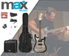 Zestaw: Gitara elektryczna GigKit Max czarna+ wzmacniacz akcesoria