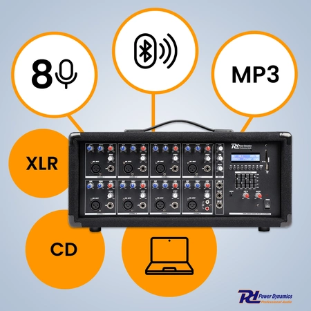 Powermikser 8-kanałowy PDM-C805A Power Dynamics