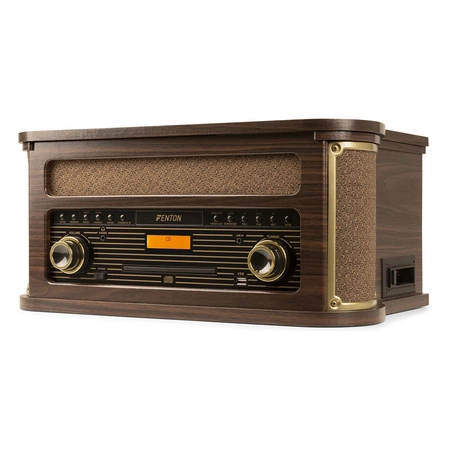 Gramofon Memphis Fenton BT CD DAB+ FM USB brązowy