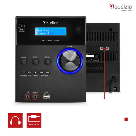 Mikrowieża Metz HiFi Czarny Audizio