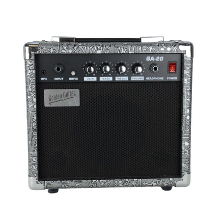 Wzmacniacz gitarowy GA-20 - srebrny Golden Guitar