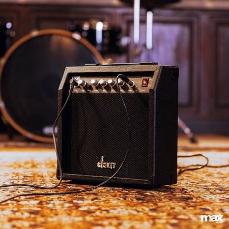 Zestaw: Gitara elektryczna GigKit niebieska+ wzmacniacz pokrowiec dodatki