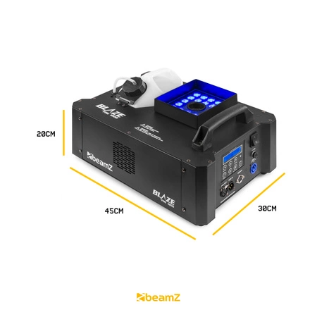 Zestaw: Wytwornica dymu pionowego LED BLAZE1800 + płyn do dymu CO2 5lBeamz
