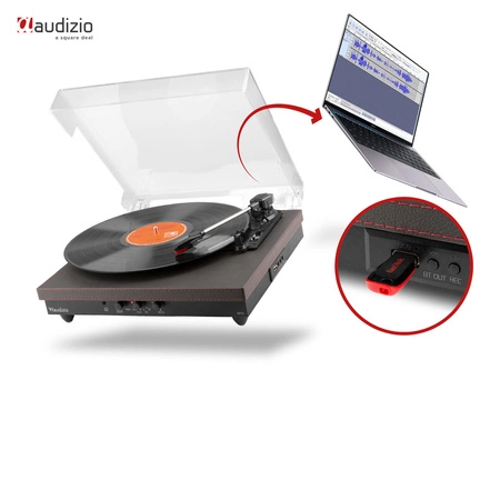 Gramofon RP113B z wejściem/wyjściem BT czarny Audizio