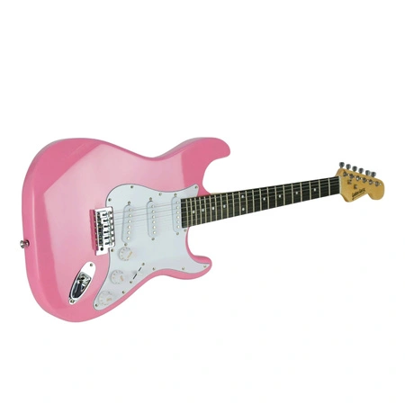 Gitara elektryczna - kompletny zestaw -Golden Guitar STEG-20 Różowa Stratocaster