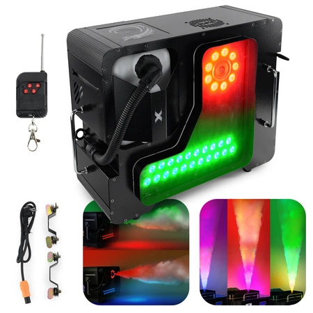 Zestaw: Wytwornica dymu pionowego i poziomego ARES 3000LED Firefog+ płyn 5l