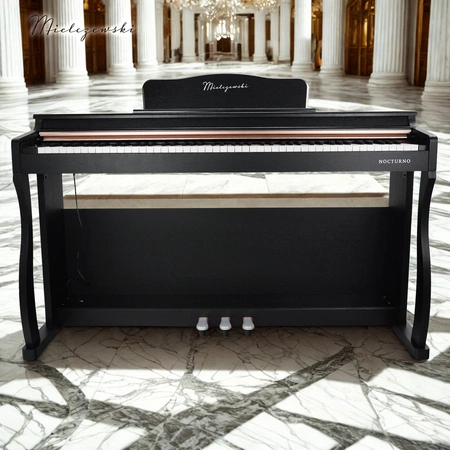 Pianino cyfrowe ze statywem 88 dynamicznych klawiszy NOCTURNO czarne Mielczewski