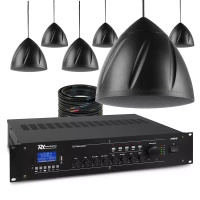 Zestaw czarnych głośników wiszących 6 x 5.25" PDS40B z wzmacniaczem