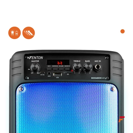 Boombox głośnik mobilny BT BoomBox340 LED mic Fenton