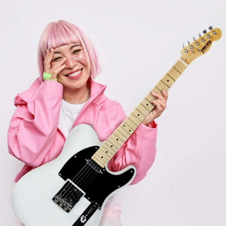 Gitara elektryczna - kompletny zestaw -Golden Guitar TEEG-30 Biała Telecaster