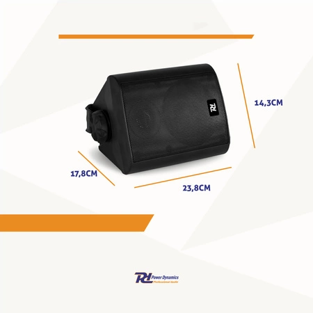 Kolumny instalacyjne dwudrożne 100W - para, kolor czarny