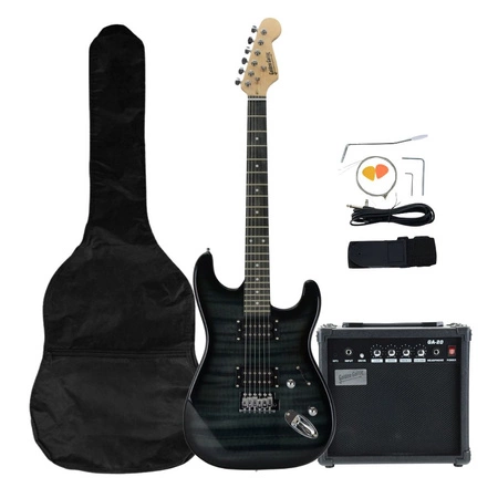 Gitara elektryczna - kompletny zestaw -Golden Guitar STEG-35 Czarny 