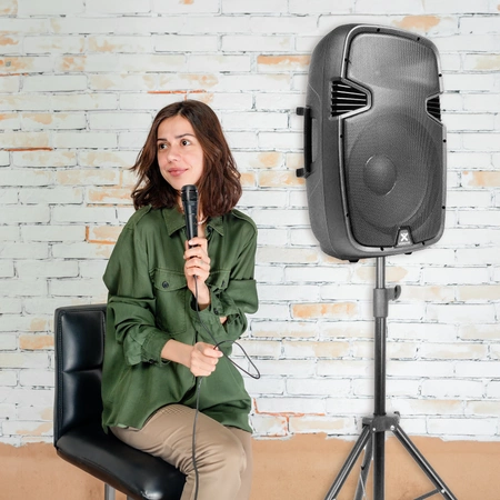 Zestaw nagłośnieniowy 300W 2x kolumna 10'' mikser mikrofon statywy Vonyx