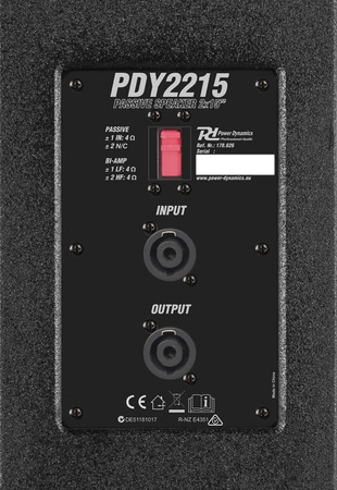 Kolumna pasywna 2x15" 1600W PDY2215 Power Dynamics
