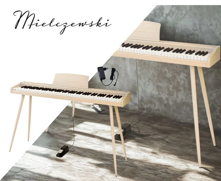 Pianino cyfrowe 88 klawiszy z nogami VIRELAI białe Mielczewski