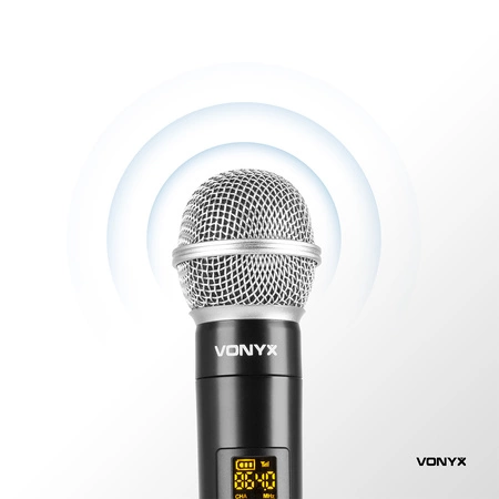 Bezprzewodowy zestaw mikrofonów UHF do ręki WM552 Vonyx