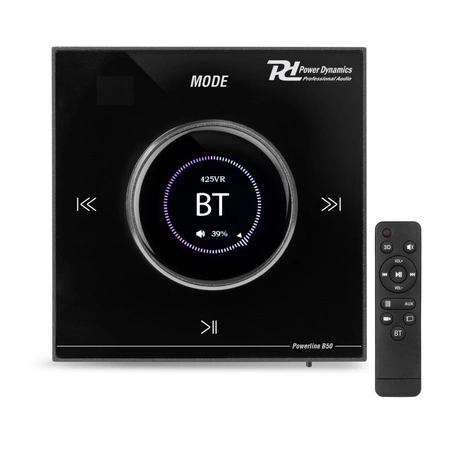 Wzmacniacz audio Powerline B50W do montażu w ścianie BT/LCD, biały
