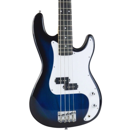 Gitara basowa - kompletny zestaw -Golden Guitar PBGB-40 czarno-niebieska
