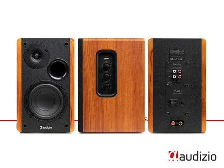 Zestaw aktywnych głośników półkowych KS02 80W BT brązowe Audizio