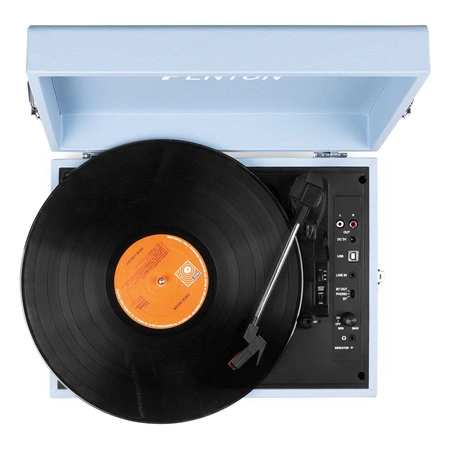 Gramofon w walizce RP118E Fenton wejście/wyjście BT niebieski