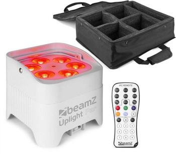 Zestaw 4 białych oświetlaczy bateryjnych BBP96SW LED 6x12W z bezprzewodowym DMX + dedykowany soft case