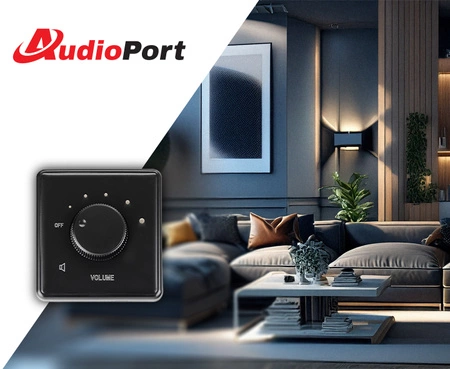 Regulator głośności 10W/100V - ARG1 czarny Audioport