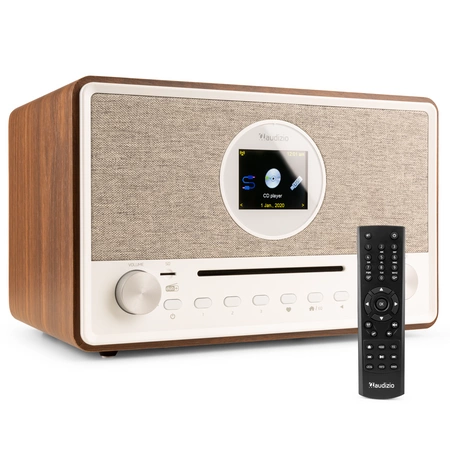 Audizio Lucca stereofoniczne radio DAB z CD, radiem internetowym, BT, MP3 - brązowe