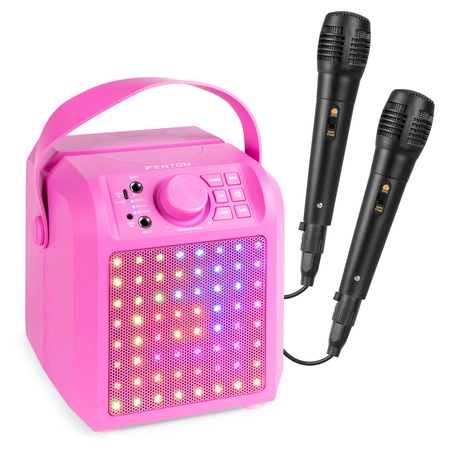 Głośnik Karaoke LED 2x mikrofon KAR50P Fenton różowy
