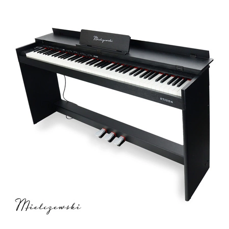 Pianino cyfrowe ze statywem 88 dynamicznych klawiszy ETIUDA czarne Mielczewski