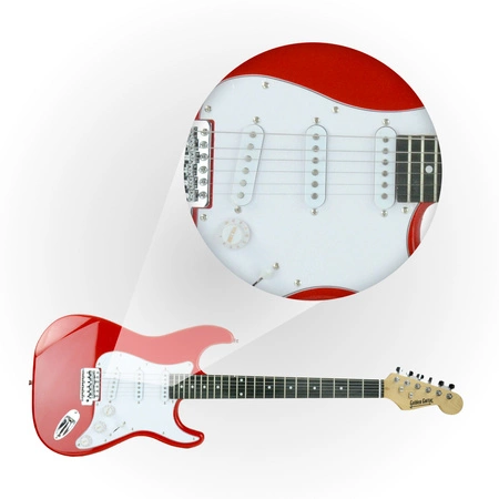 Gitara elektryczna - kompletny zestaw -Golden Guitar STEG-20 Czerwona Stratocaster