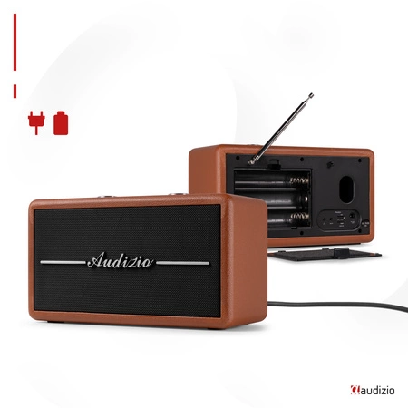 Radio retro DAB FM BT Tune60 Audizio brązowe