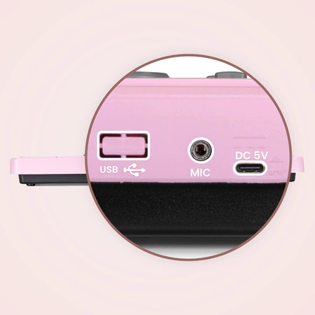 Keyboard dla dziewczynki 49 klawiszy akumulator/ mikrofon KD49P Max różowy