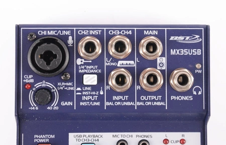 Mikser 4- kanałowy USB BST MX35USB