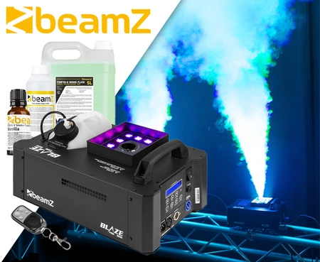 Zestaw: Wytwornica dymu pionowego LED DMX 800W BLAZE800+ płyn do dymu 5l+ płyn do czyszczenia wytwornic+ zapach