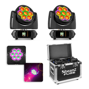 Zestaw: 2x Głowa ruchoma Fuze712 z efektem LED SMD Beamz+ Case