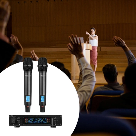 Zestaw mikrofonowy 2x 80 kanałowy UHF PD220 Power Dynamics