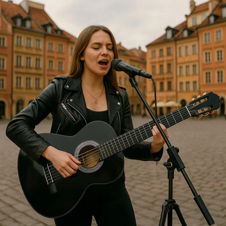 Zestaw: Gitara klasyczna 39" 4/4 czarna+ akcesoria+ 2x statyw+ podnóżek gitarowy Golden Guitar