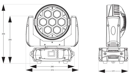 Zestaw: 2x Głowa ruchoma Fuze712 z efektem LED SMD Beamz+ Case