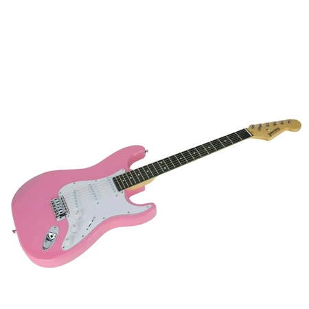 Gitara elektryczna - kompletny zestaw -Golden Guitar STEG-20 Różowa Stratocaster