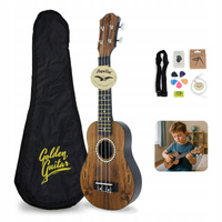 Zestaw: Ukulele sopranowe ciemne GBU10+ akcesoria Golden Guitar